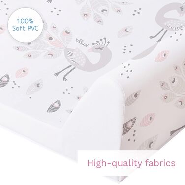 Пеленальний матрацик з твердою основою 70 х 50 см підходить для ліжечка 120 х 60 см (павич)