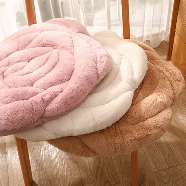 Подушка для крісла Astarama Rose Пухнаста подушка для крісла Кругла подушка Flesh Soft Plush Подушка підходить для домашнього офісу Автомобільна подушка для сидіння (кава)