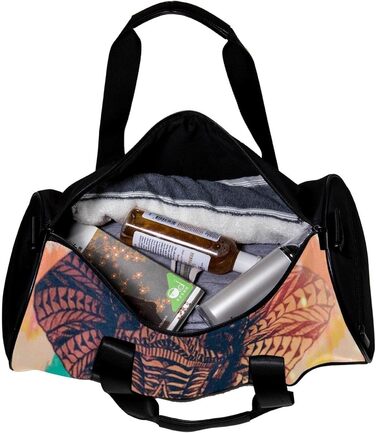 Спортивна сумка, маленька дорожня сумка, сумка для йоги, барвисті смугасті слони, сумка для фітнесу на відкритому повітрі, ручна поклажа