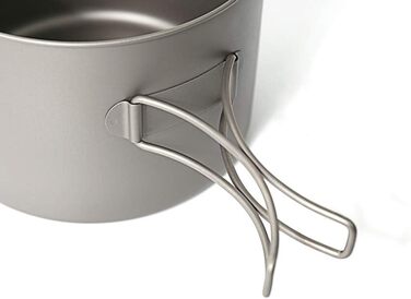 Посуд для кемпінгу TOAKS з чистого титану для використання на свіжому повітрі - Можна використовувати як чашки, миски та каструлі (1600 мл)