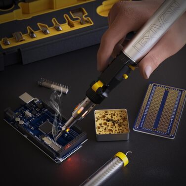 Комплект бутанового паяльника LEXIVON Акумуляторний газовий паяльник, самозапалювальне регульоване полум'я, 7 насадок, робоча темп