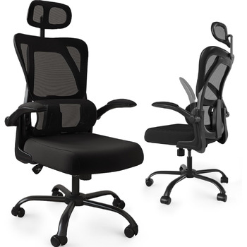 Офісний стілець Devoko, ергономічний стілець з поперековою підтримкою, регульовані підлокітники, комп'ютерний стілець, що регулюєт