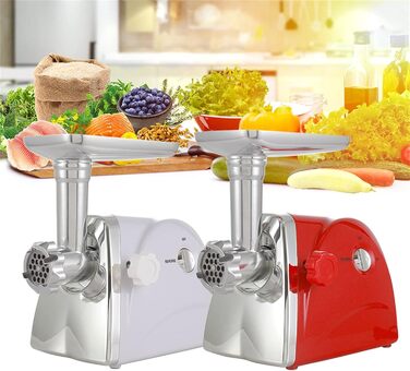 М'ясорубка електрична Червона 2800 Вт Електрична м'ясорубка М'ясорубка з нержавіючої сталі М'ясний фарш Ковбасна машина М'ясорубка