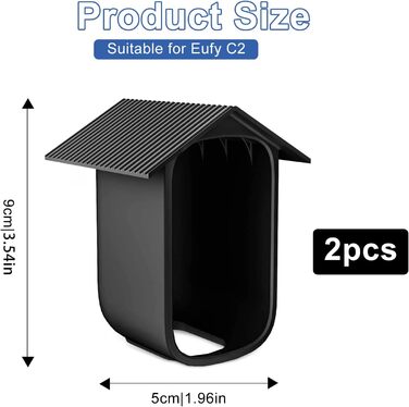 Водонепроникний силіконовий чохол RUNEAY для EufyCam 2C/2C Pro, чорний силіконовий захисний чохол із захистом від ультрафіолетових променів, водонепроникна та ультрафіолетова домашня зовнішня камера для використання в приміщенні та на вулиці