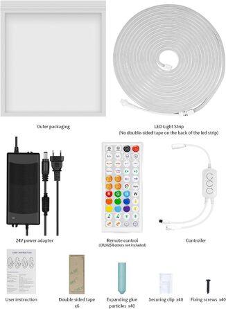 Неонова світлодіодна стрічка Yeexppz 10 м, RGB IC, Wifi Неонова світлодіодна стрічка Водонепроникне керування додатком за допомогою Alexa, синхронізація музики для саду, кімнати, прикраси вечірки 10 м 960 світлодіодів