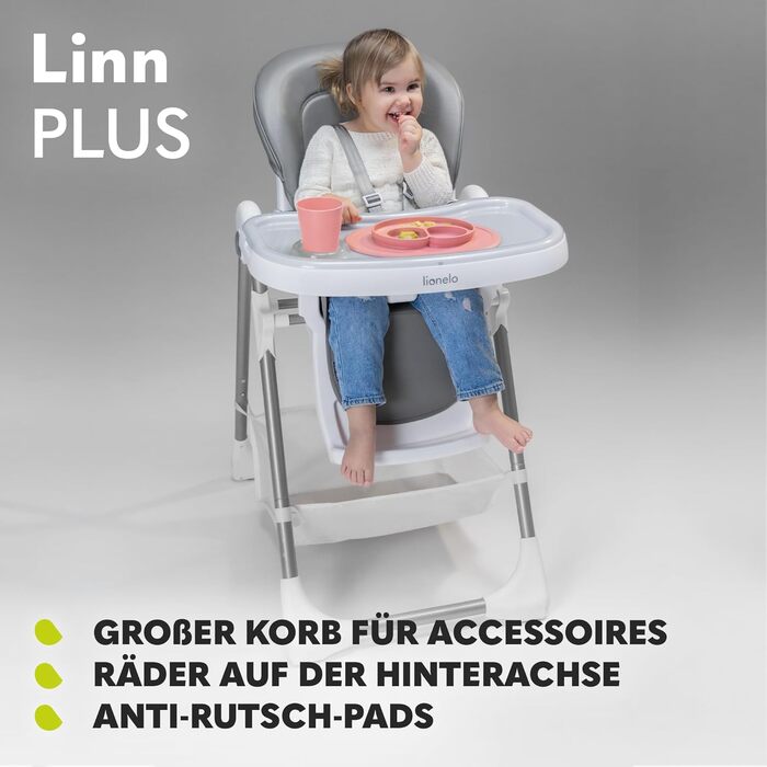 Стільчик для годування 2-в-1, високий, регульований стільчик, знімний піднос, нековзний, від 6 до 36 місяців, 5-точкові ремені без