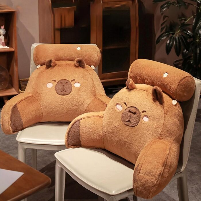 Плюшева подушка для читання у формі капібари, 59,9 см, м&39яка подушка у формі капібари для дорослих та дітей, мила плюшева подушка для спинки з підлокітниками та тваринами, м&39яка, зручна подушка для читання у формі капібари для ліжка та дивана, коричне