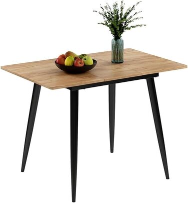 Обідній стіл Vicco Beaver, чорний/золотий крафт-дуб, 80 x 70 см, розкладний, золотий крафт-дуб/чорний 80-110x75x70