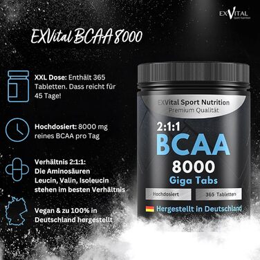 Веганський амінокислотний комплекс BCAA, 365 таблеток