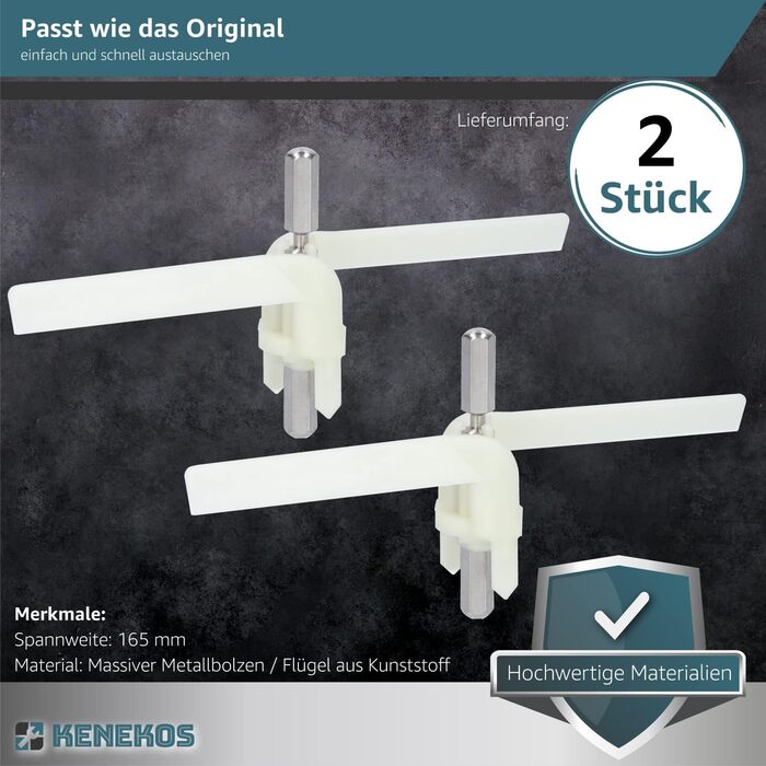 Тримачі підходять для Bosch MUM4/MUM8 запчастина для кухонного комбайна, ProfiMaxx 44, 45, 46, 47, MUZ8DS1, MUZ4DS2, MUZ4DS3, 00091027/091027, джерело TurMix, крило подрібнювача безперервної дії 2 шт. и, 2 шт.