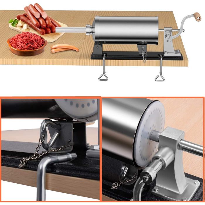 Ручна машина для набивання ковбас RELAX4LIFE 4,8 л, машина для набивання ковбас з 4 наповнювальними трубками, шприц для ковбас для