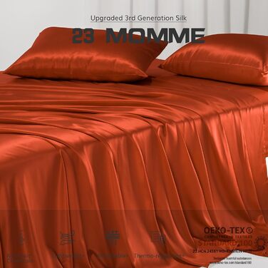 Комплект постільної білизни PROMEED з 100 шовку, клас 6А, 4-спальний, покращений 23 мом, шовк шовковиця, повнорозмірний, сертифіко