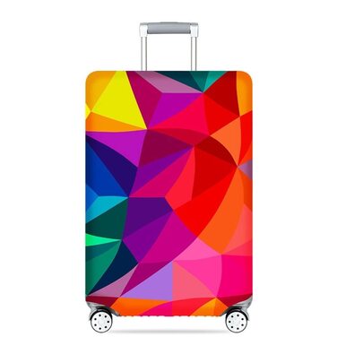 Чохол для валізи з барвистим геометричним принтом еластична захисна обкладинка для багажу (18-32 дюйми), антиподряпний захист для валіз, ідеально підходить для повсякденних подорожей