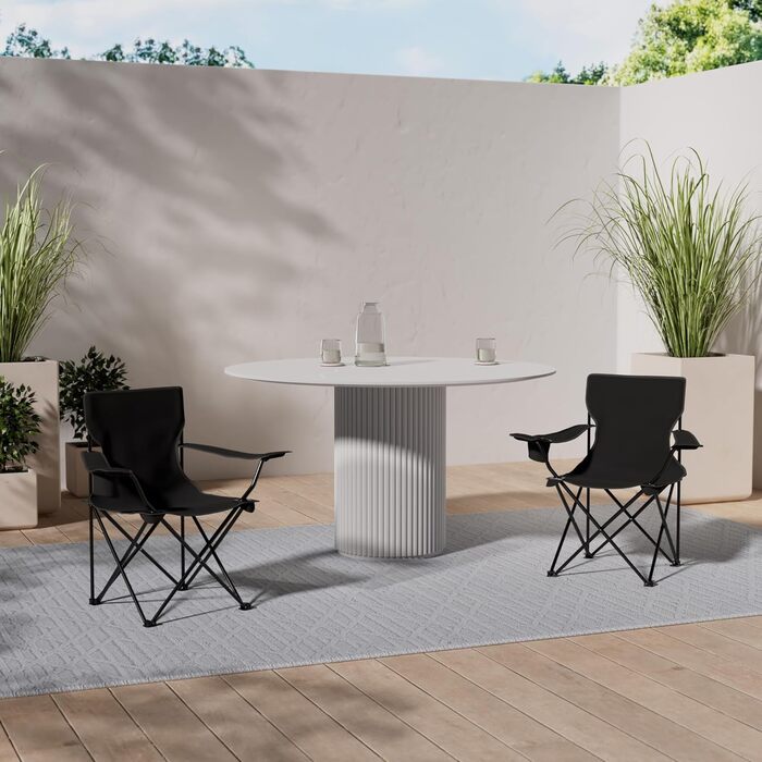 Складаний стілець Кемпінговий стілець Рибальський стілець з тримачем для напоїв та сумкою для перенесення - Складаний рибальський стілець - Складаний стілець Садовий стілець Складаний стілець Крісло для відпочинку Рибальський стілець Складаний Чорний, 2 ш