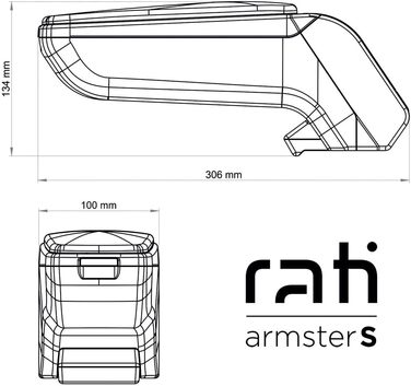 Підлокітник Rati armiest S, підходить для DACIA SPRING 2021 - центральний підлокітник з відсіком для зберігання ідеально підходить до центральної консолі