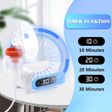 Інгаляційні апарати для дорослих, інгалятор для дітей, компресорний небулайзер зі світлодіодним цифровим дисплеєм і функцією таймера, електричний інгалятор з мундштуком і маскою