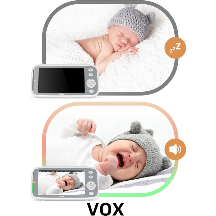 Монітор-няня з камерою, 5&39&39 720P IPS Монітор-няня з камерою Відео-няня з камерою з поворотною камерою Pan-Tilt 300 Монітор-нян