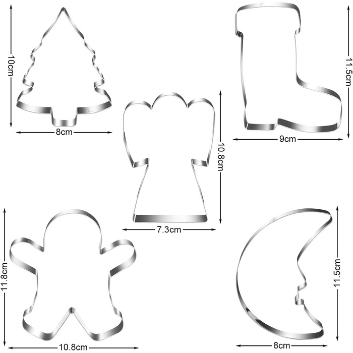 Набір формочок для різдвяного печива 5 шт Cadimus