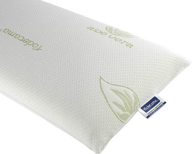 Віскоеластична подушка, компактна серцевина. Подвійний чохол на блискавці. Тканина Aloe Vera Plus. Терморегулююча подушка для шиї. Зелена 1 x 80 см