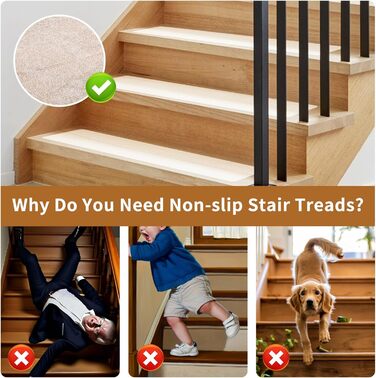 Протиковзких килимків для сходів, прозорі самоклеючі килимки для сходів 15 x 60 см, самоклеючий килимок для сходів, нековзні смужки, водонепроникні для дерев&39яних сходів та підлоги, 15 шт.