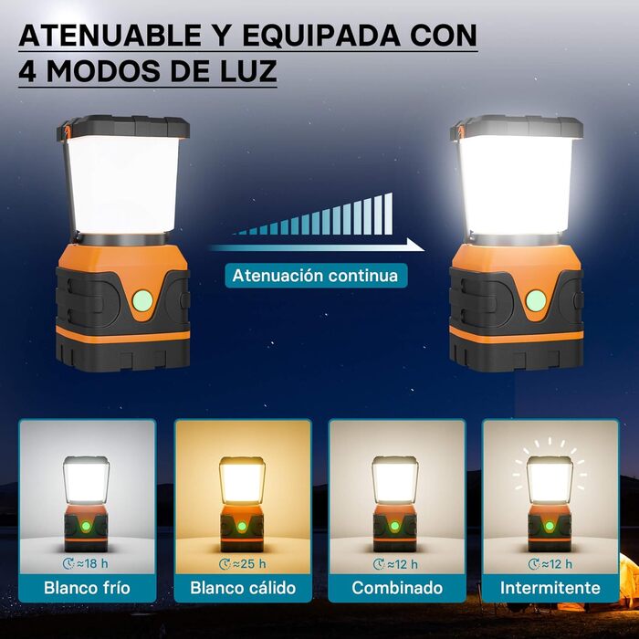 Ліхтар для кемпінгу на батарейках з 4 режимами освітлення, світлодіодний кемпінговий ліхтар з регульованою яскравістю, вуличний ліхтар, кемпінговий ліхтар, ліхтар для намету, акумуляторний