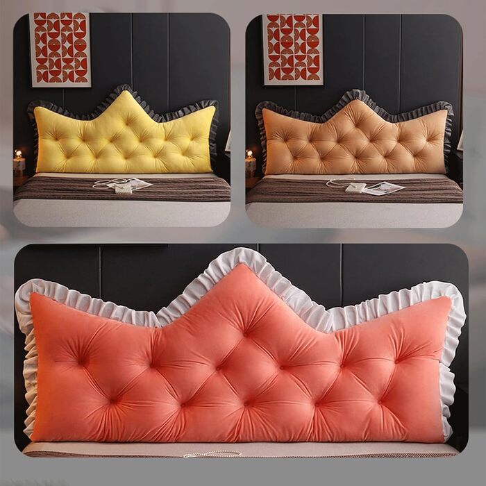 Звичайна оксамитова подушка для спини ліжка, подушка для читання для ліжка та дивана, зручна та м&39яка клиноподібна подушка для узголів&39я ліжка зі знімним чохлом, настінна подушка для ліжка, велика подушка для дивана, подушка для підтримки спини, черво