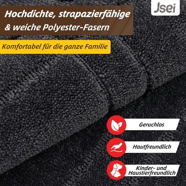 Килимок JSEI для приміщень, що вловлює бруд, 80x120 см, нековзний килимок для дверей, який можна прати в пральній машині, абсорбуючий та брудовідштовхувальний килимок для вітальні, килимок для собак, вхід, передні двері та коридор, темно-сірий 80 x 120 см