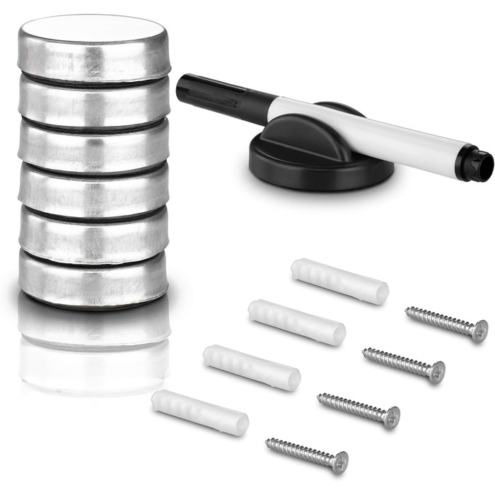 Скринька для ключів Bonsport зі скляною магнітною дошкою - дошка для пам&39яток, включаючи 6 магнітів - ідеально підходить для коридору, вхідної зони, офісу - 33x33x6,8 см - антрацит