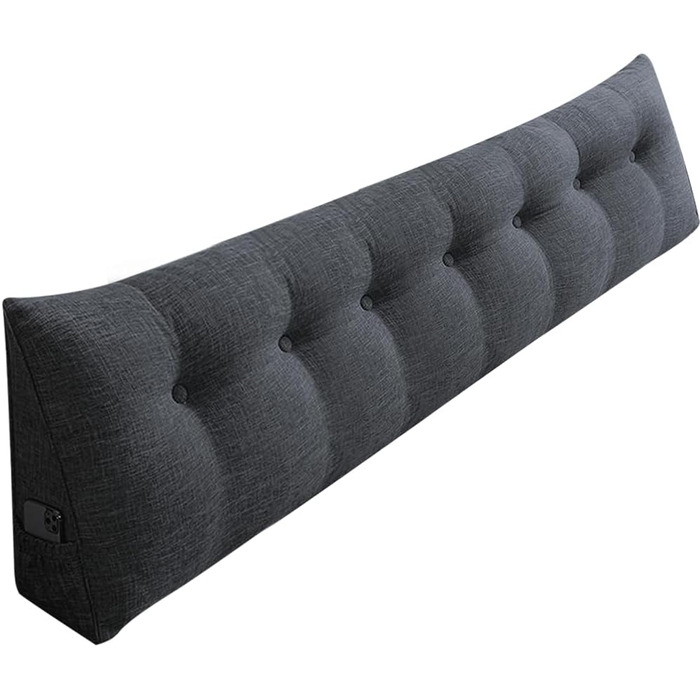 Трикутна опорна подушка, подушка для спини, подушка для голови, подушка для читання, подушка для узголів&39я, поперекова подушка в кутку, 200 * 50 * 20 см - Diva Grey 200 X 50 X 20 см, Diva, Сірий