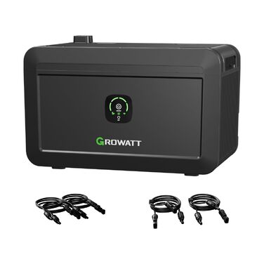 Блок акумулятора енергії Growatt NOAH 2000 для балконних електростанцій, ємністю 2048 Втгод із вхідною потужністю фотоелектричних елементів 1800 Вт, клас захисту IP66, для балконних електростанцій (NOAH 2000 * 1) NOAH 2000*1