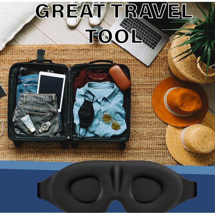 Маска для сну BASTIEK для чоловіків і жінок, 3D контурна чашка, блокує світло, нічна маска для сну увігнутої форми, зручна маска д