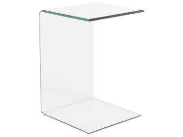 Журнальний столик Beliani, скло, прозорий, C-подібна форма, 40x61 см, сучасний, простий, Lourdes