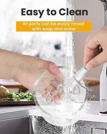 Електричний подрібнювач, подрібнювач 350 Вт, подрібнювач 600 мл, кухонний подрібнювач, тихий і простий у використанні (чорний)