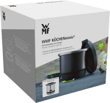 Морозильна камера WMF Kitchen Mini з кришкою для морожениці 3-в-1 для замороженого йогурту, сорбету та морозива, 300 мл