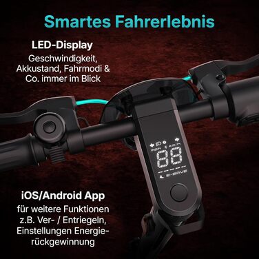 Електросамокат Odys з допуском до дорожнього руху (залежно від моделі, запас ходу до 75 км та нахил 25 відсотків, з підвіскою або без неї, вантажопідйомність 120 кг, пневматичні шини, дисплей, застосунок) електричний самокат, електричний самокат, запас хо