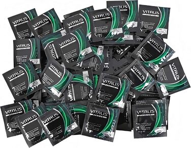 Презервативи VITALIS 100 Pack XL I номінальна ширина 57 мм I Feel proof Transparent Condoms Extra Large I 100 Premium з мастилом на силіконовій основі I Делікатні презервативи для чоловіків Extra Large (упаковка 100 шт. )