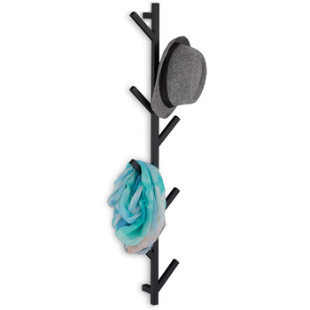 Вішалка настінна Relaxdays з 8 гачками, компактна, декоративна, металева, В х Ш х Г 100,5 х 19,5 х 7 см, вішалка, чорна