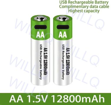 Літієві акумуляторні батарейки типу АА 1,5 В, 12800 мА·год