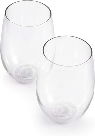 Склянки для гарячої води склянки для пиття склянки для соку 470 мл Tritan-BPA-Free безстеблові пластикові келихи для вина набір з