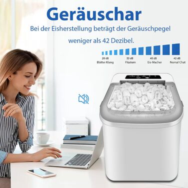 Машина для виробництва кубиків льоду, 15 кг 24 години, 9 кубиків льоду за 6 хвилин, льодогенератор з лопатою для льоду та кошиком, льодогенератор для кухні, офісу, автофургону