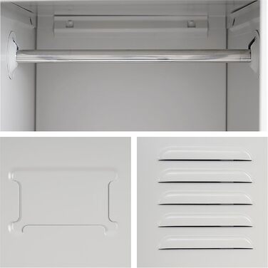 Шафка Mendler Boston T163, гардеробна, шафка для роздягальні, металева 180x30x50см згідно ASR A4.1 - сіра