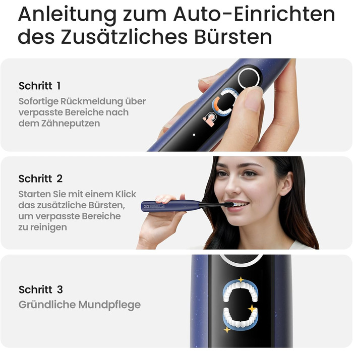 Блакитний Подарунковий Набір Електрична зубна щітка з 3 насадками, Водонепроникна IPX7, 5 режимів чищення, Таймер, Чохол для подорожей, Блакитний колір ()