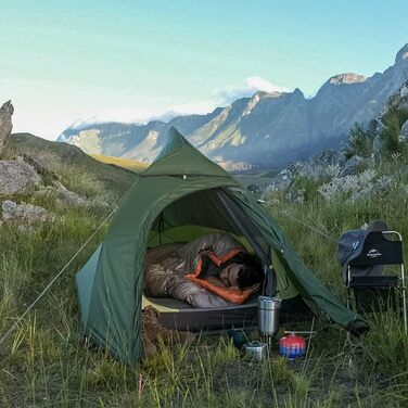 Намет Naturehike Cloud up 1, надлегкий намет, одномісний намет, намет на 1 особу на 4 сезони, кемпінговий намет 20D, лісово-зелений, покращений