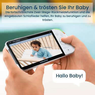 Монітор Babysense із камерою та 5,5-дюймовим дисплеєм із розділеним екраном 1080p Full HD, 2 камери, нічник RGB, велика батарея 50