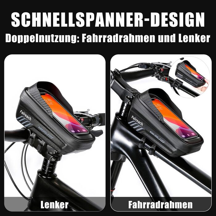 Сумка для велосипедної рами з 3D-сонцезахисним козирком, водонепроникний тримач для мобільного телефону