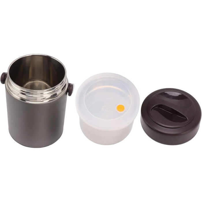 Ізольований харчовий контейнер, темно-сірий, 2 л, багатошарова нержавіюча сталь, велика місткість, вакуумний харчовий контейнер для роботи, подорожей, пікніків