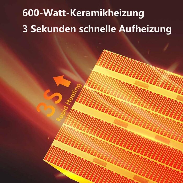 Підключається до мережі з вентилятором та дистанційним керуванням електричний настінний вентилятор потужністю 600 Вт з термокерамічною технологією Цифровий термостат, 12-годинний таймер, поворотна вилка на 270, тихий та безпечний