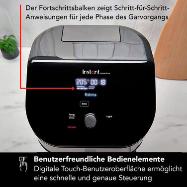 З ClearCook - цифрова здорова фритюрниця 5,7 л, нержавіюча сталь, розумна програма 6-в-1 - смаження у фритюрі, запікання, смаження, гриль, зневоднення, розігрівання, велика ємність -1700 Вт великий цифровий (нержавіюча сталь 5,7 л) оглядове вікно