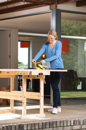 Акумуляторна стрічкова шліфувальна машина RYOBI 18 В ONE R18BS-0 (ширина шліфування 76 мм, довжина стрічки 457 мм, з мішком для пи