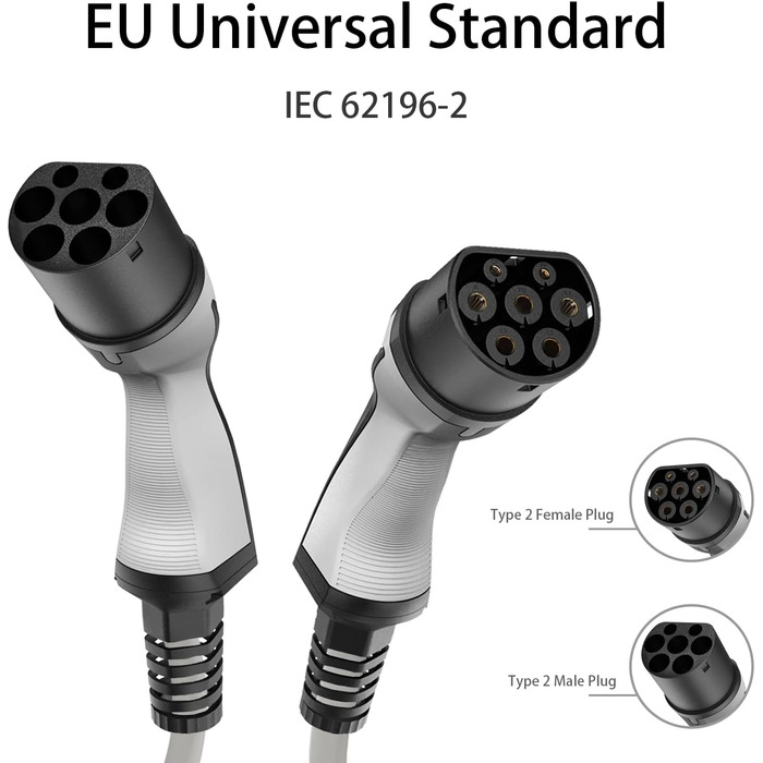 Зарядний кабель Teskee EV Зарядний пристрій для електромобілів Тип 2 на Тип 2 з індикаторними лампами Портативна сумка Сумісна з у